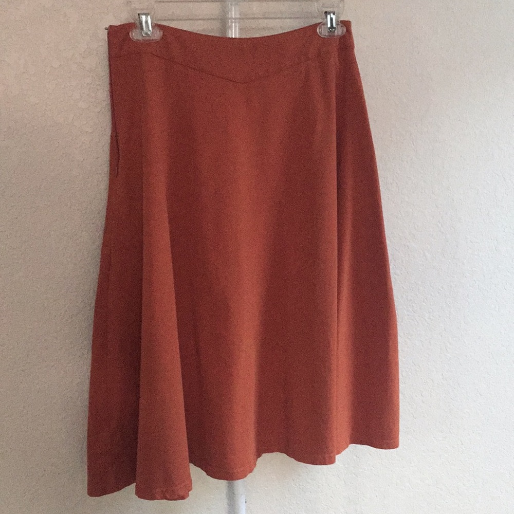 Orange knee length skirt